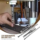 Square Hole Drill Bit Sets, Woodworking HSS Wood Mortising Chisel Countersink Bits Hole Mortise Drill Bit Set for Carpenter, 6.4mm/8mm/9.5mm/10mm/11mm/12.7mm/14mm/16mm (5PCS) - Image 2