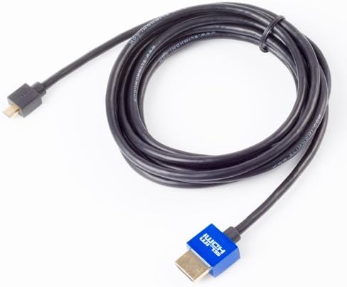 SlimHDMI 2.5m Male Micro (Type D) to Male (Type A) Cable, The World's Slimmest HDMI Lead? (Gold Plated, 1080p, 3D, High Speed, ARC)