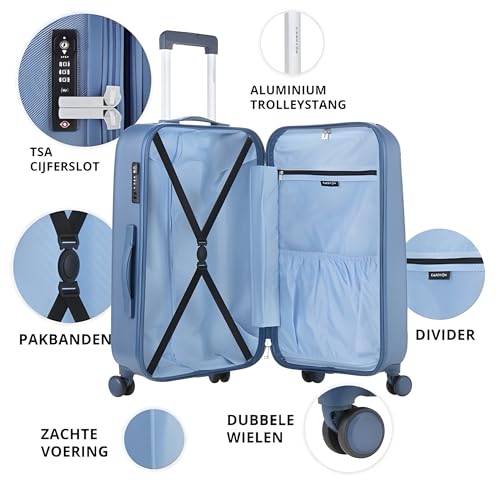 Bagage a main 55cm bleu design et vanity case rigide Skyhopper 13 LTR