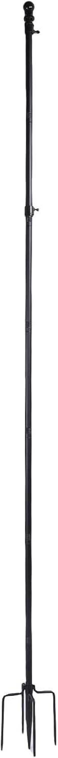 Hilitand Ground Flag Pole 10 FT Stainless Steel Heavy Duty Outdoor Flagpole with 5 Prong Base for Garden Yard Patio