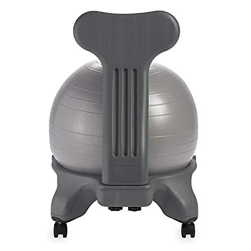 Gaiam Classic Balance Ball Chair – Ergonomic Stability Chair for Desk & Office | Yoga Ball Seat with Base, Air Pump, & Exercise Guide | Improves Posture & Core Strength (300 lb Capacity) by Gaiam - Image 3