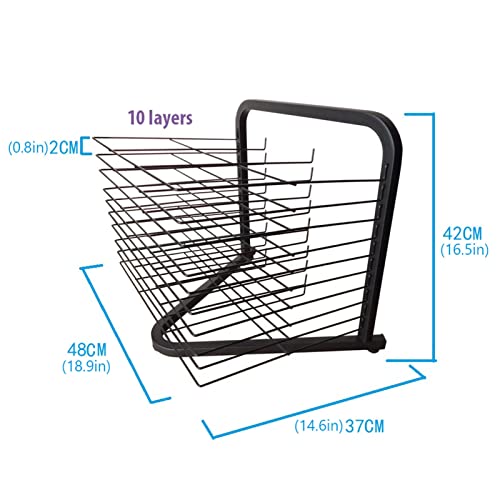 Support de séchage métallique robuste à 10 grilles pour stocker le papier A3