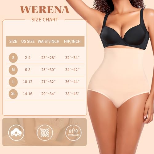 Image of Werena Tummy Control Shapewear Panties For Women Seamless High Waist Shaping Body Shaper Girdle Underwear