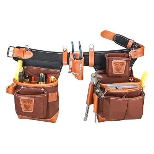 Occidental Leather 9855LH Adjust-to-Fit Fat Lip Tool Bag Set - Cafe - Left