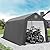 GARTOO 7' x 12' Outdoor Storage Shed- Heavy Duty Storage Shelter Tent with Roll-up Ventilated Door, Portable Garage Zipper Storage shed for Bike, ATV, Motorcycle Shelter, Gray