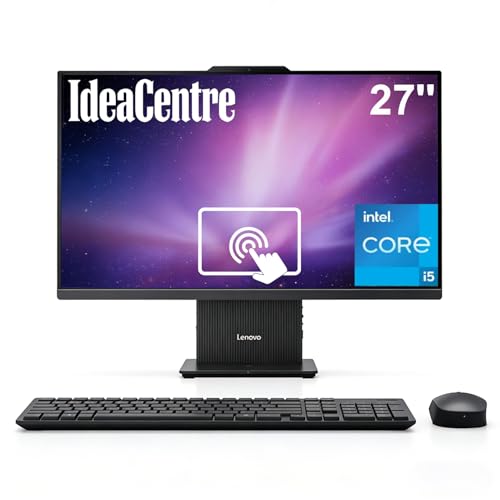 Image of Lenovo IdeaCentre 27 inch Touchscreen All-in-One Desktop Computer • 8-core Intel Core i5 Processor • 64GB DDR5 • 2TB SSD • Office 365 for The Web • Wireless KB&Mouse • Wireless Charging Base • Win 11