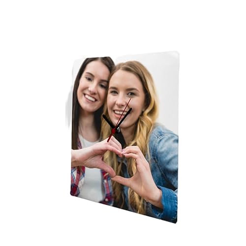 CUSTOM PRINT SHOPPING Orologio in Alluminio Personalizzato con foto Spesso 0,5 mm. Orologio da Parete personalizzato Dimensione 20x20