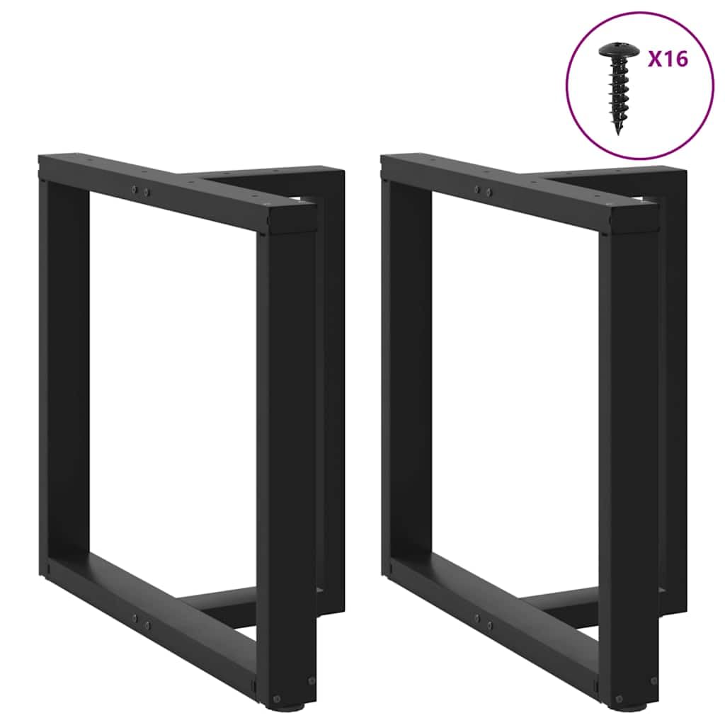 2 nogi stołu w kształcie litery T, czarne, 70 x 35 x (72-73) cm, stal nierdzewna, indywidualnie zaprojektowane nogi stołu z regulowanymi nóżkami poziomującymi dla stabilnej konstrukcji stołu
