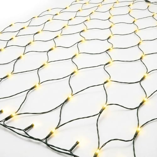 Gartenpirat LED-Lichternetz 4x4 m 360 LED warmweiß mit Timer-Funktion Lichterkette Netz Beleuchtung außen innen