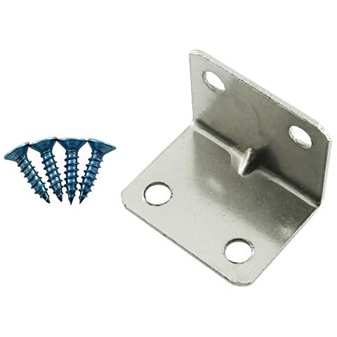 JCBIZ 10pcs 32x25mm Stainless Steel 90 Degree Right Angle Bracket with Mounting Screws Cover