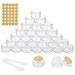 30 pièces Pots Cosmétiques Vide en Plastique Clair De Voyage Conteneurs Cosmétiques avec Mini Spatule et Autocollants pour Maquillage, Crème, Baume à lèvres, Pot Échantillon (5g / 5ml, Transparente)