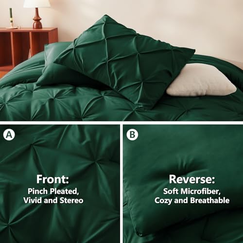CozyLux Full Size Comforter Sets Emerald Green, 7 Pieces Bed in a Bag by CozyLux - Used condition - Image 4