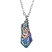 sedmart Handmade Amethyst Blue Titanium pendant Quartz Necklace gemstone jewelry Mothers Day Gifts