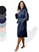 Produktbild SIEGENTHAL® Damen Bademantel Waffelpique 100% Baumwolle mit Schalkragen Leicht Morgenmantel - Dunkelblau L - XL