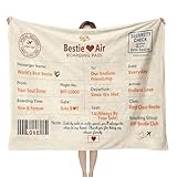 Best Friend Blanket Gift - Bestie Boarding Pass Throw for Women, Flannel 50" x 60", Soft Cozy Friendship Keepsake, Birthday Gift, Long Distance, Work Bestie, Airline Ticket Design