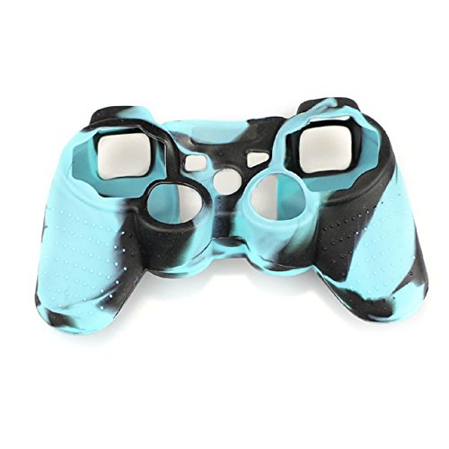 Amison protectora de silicona Fundas y protectores para Sony PS2 PS3 Controller (azul)