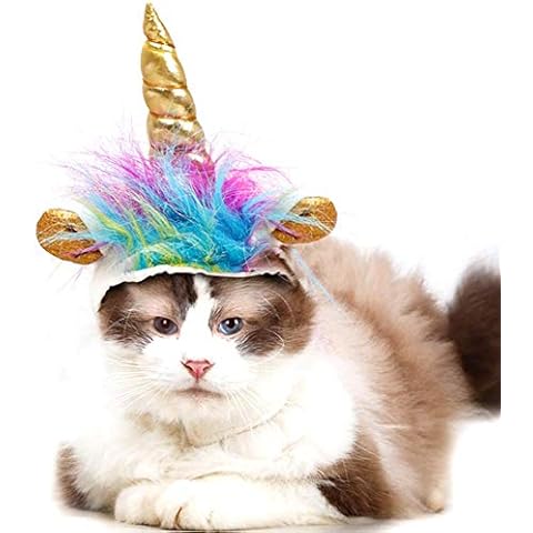 Hotumn Halloween Festival Einhorn Hat Cosplay Mähne Gap Pet Katzen Kleine Hunde Cover