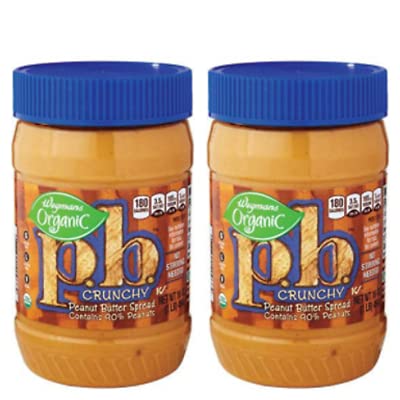 Wegmans Organic Crunchy Peanut Butter Spread, Contains 90% Peanuts, 16 Oz. (2 Pack)