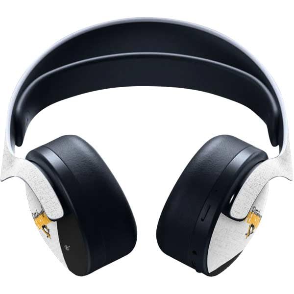 Skinit Decal Gaming Skin Compatible with Pulse 3D Wireless Headset for PS5 - Officially Licensed NHL Pittsburgh Penguins Script Design