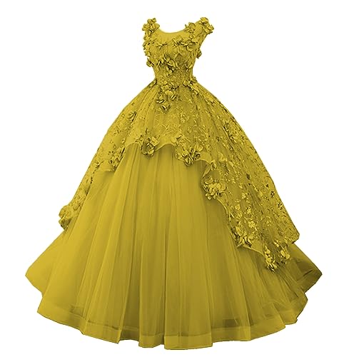 2023 Flower Applique Quinceanera Dresses Sleeveless Floor Length Ball Gown Prom Dress with Ruffles