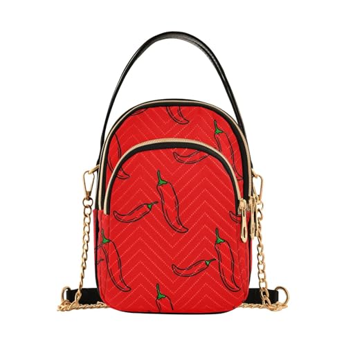 Chili Red Small Crossbody Purse Bag for Women Shoulder Bag Mini Cell Phone Bags with Credit Card Slots