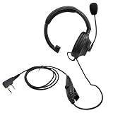 PZYPYM Walkie Talkie Single Sided Tactical Earmuff Headphone Ham Radio Headset Boom Mic with Ptt for UV5R RT21 RT22 BF-FHP TK1200 2 Pin Radios