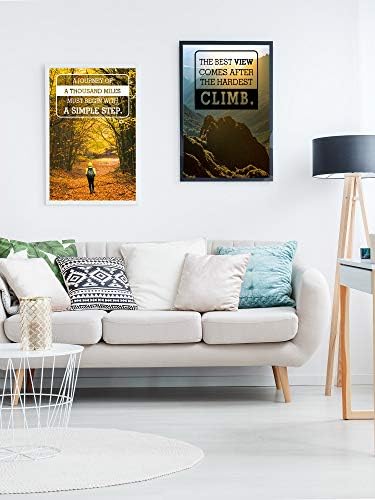Outus 9 Pieces Inspirational Quote Wall Art Motivational Posters Quote Words Saying Wall Poster Painting Motivational Wall Art Inspirational Posters with Glue Point Dots, 17 x 11 Inch