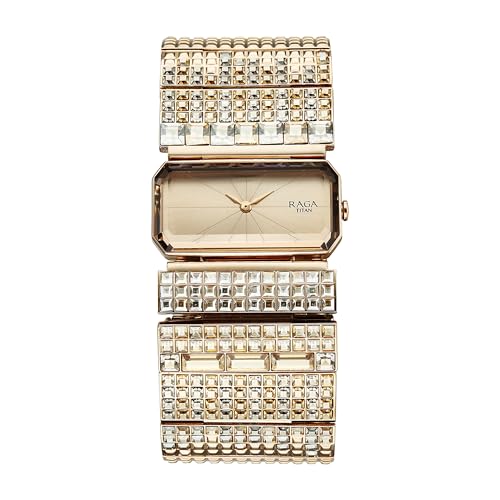 Image of Titan Raga Cocktails Quartz Analog Rose Gold Dial Stainless Steel Strap Watch for Women