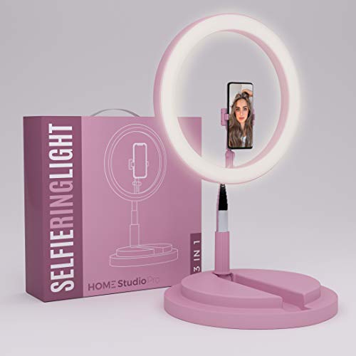 image for Home Studio Pro 3 in 1 Selfie Ring Light - Tall, Foldable Lighting Tri