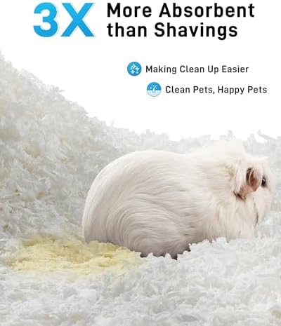 BUCATSTATE Hamster Bedding 70L, 99% Dust-Free Guinea Pig Bedding Odor Control, Cozy Paper Small Animal Beddings for Rabbit Rat Syrian Dwarf Hamsters Gerbils (White) — view 3