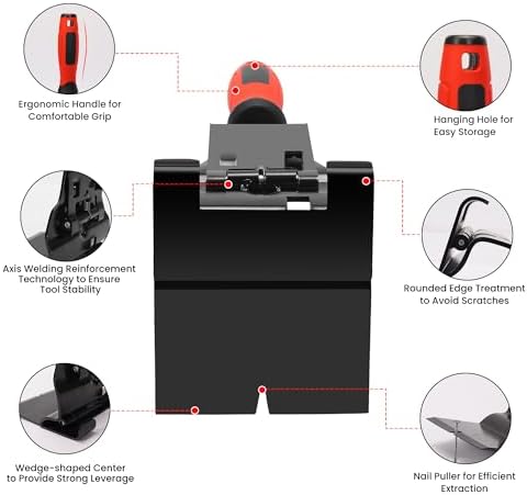 SUMED Trim Puller - Baseboard and Siding Removal Tool - Multi-Functional for Tile, Baseboard, Siding, Floor Removal - Labor-Saving, Surface-Safe for Home Improvement and Commercial Use - 2
