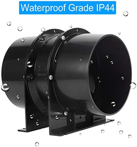 Hon&Guan Extractor fan 100mm / 4 inch InLine Bathroom Ventilation Extractor Fan for Grow Tents, Bathroom, Basement, Garage (100 mm)