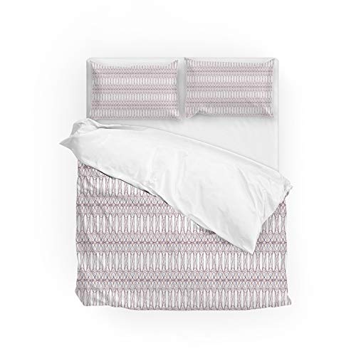 Housse de couette rose et 2 taies d'oreiller pour lit double douillet