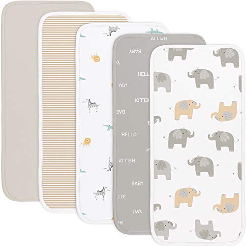 Image of Babebay Burp Cloths for Baby Boys and Girls - Animal Design - 5 Pack 100% Combed Cotton Baby Burp Set, Extra Absorbent & Soft Burping Cloth, Baby Spit Up Cloth, Burp Cloths for Newborn