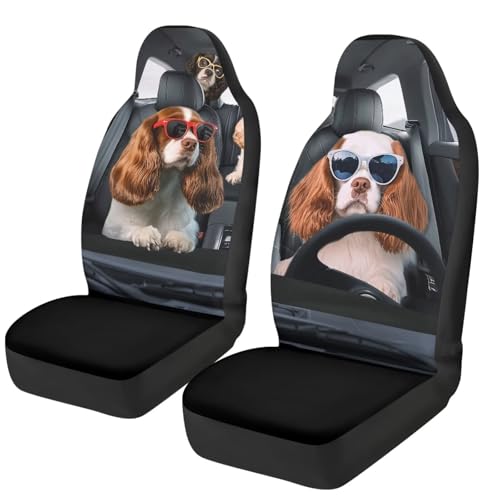 Housse de siège de voiture chien drôle 52x138cm pour protéger les sièges avant des poils
