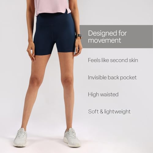 Image of BlissClub Ultimate Shorties Lite | Gym Shorts for Women Workout, Sports Shorts, Swim Shorts and Shapewear for Tummy | High Waist and Back Pocket