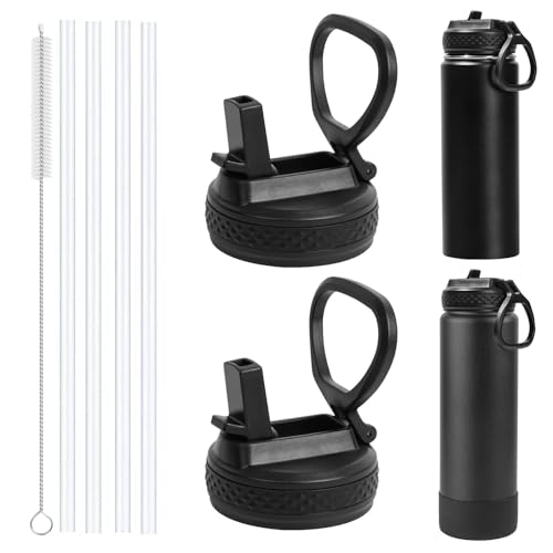 UWSTE 2Pack Straw Lid Compatible with Takeya Insulated Water Bottle Leak Proof lid Fits Simple Modern Summit Water Bottle Handle Easy to Carry BPA Free.