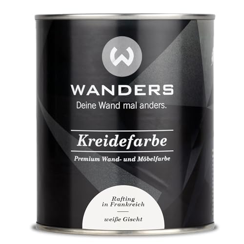 Wanders Shabby Chic Kreidefarbe 750 ml - Weiße Gischt/Sehr Helles Grau - Küchenmöbellack und Möbelfarbe ohne Schleifen. Chalk Paint, für Holz & mehr. Hohe Deckkraft, schnell trocknend