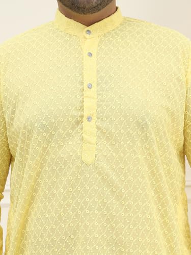 Image of SOJANYA Plus (Since 1958) Men's Silk Blend Embroidered Only Long Kurta