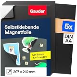 GAUDER Magnetfolie selbstklebend stark - Magnetische Folie...