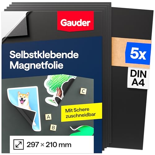 GAUDER Magnetfolie selbstklebend stark - Magnetische Folie...