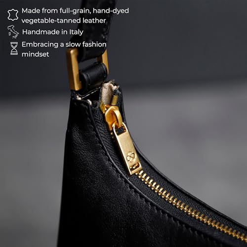 Image of Time Resistance Leather Handbag - Full-Grain Leather Purse for Women - Shoulder Bag Made in Italy