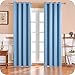 MRTREES 2 Pezzi Tende Oscuranti per Interni Isolanti Termiche con Occhielli Moderne Tende Coprenti Tinta Unita per Cameretta Bambini per Camera da Letto e Soggiorno Elegante 140x260 CM Blu Cielo