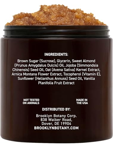 brooklyn botany brown sugar body scrub - moisturizing and exfoliating body face hand foot scrub - fights acne fine lines amp wrinkles great gifts for women amp men - 10 oz
