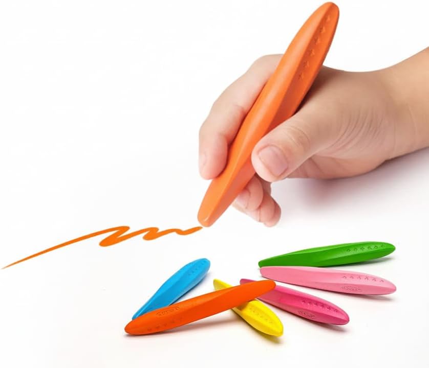 Crayons, Triangle Peanut Crayons for Kids, Non-Toxic Washable for Toddlers, Paint, Coloring Art Supplies, Handwriting Posture Correction Coloring Art for Toddlers (12 Colors)