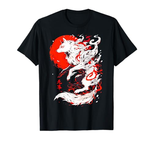 Funny Fox Animal Cute Okami Basic Japan Style Retro T-Shirt