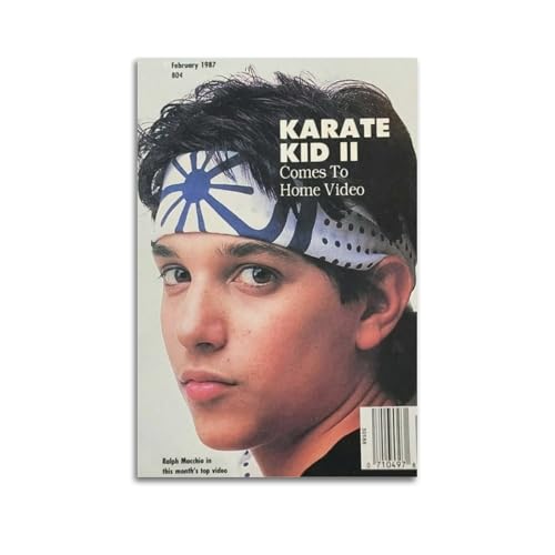 HASUEQWERURU Póster estético de Ralph Macchio para decoración de pared, lienzo vintage, pintura decorativa, póster decorativo para sala de estar, dormitorio, 20 x 30 cm, estilo sin marco