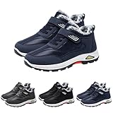 Botas de nieve de invierno para hombre con correas ajustables, extra anchas, forradas de piel, cálidas, antideslizantes, para exteriores, cómodas y ligeras, Blue, 38 2/3 EU