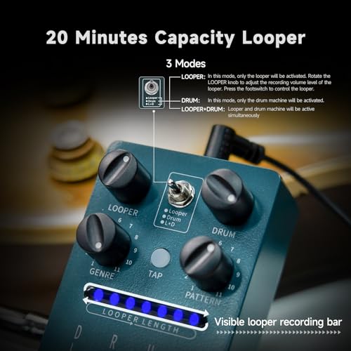 Image of FLAMMA FS01 Drum Machine & Phrase Loop Pedal Guitar Pedal Mix Mode 20 Minutes Looper Capacity 121 Rhythms