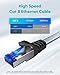 BUSOHE Cat 8 Ethernet Cable 20M, 40Gbps/2000Mhz Flat High Speed Network Cable, Braided Flat Gigabit Rj45 STP Shielded Internet Lan Cables Cord Compatible with PC, Laptop, Routers, Modem